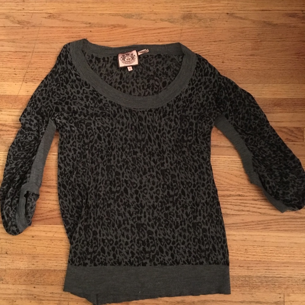 Merino Wool Animal Print Sweater Sz L